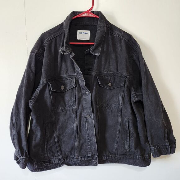 Old Navy Jackets & Blazers - Old Navy Black Denim Jean Jacket Women’s 3X Button Up 100% Cotton Classic Fit